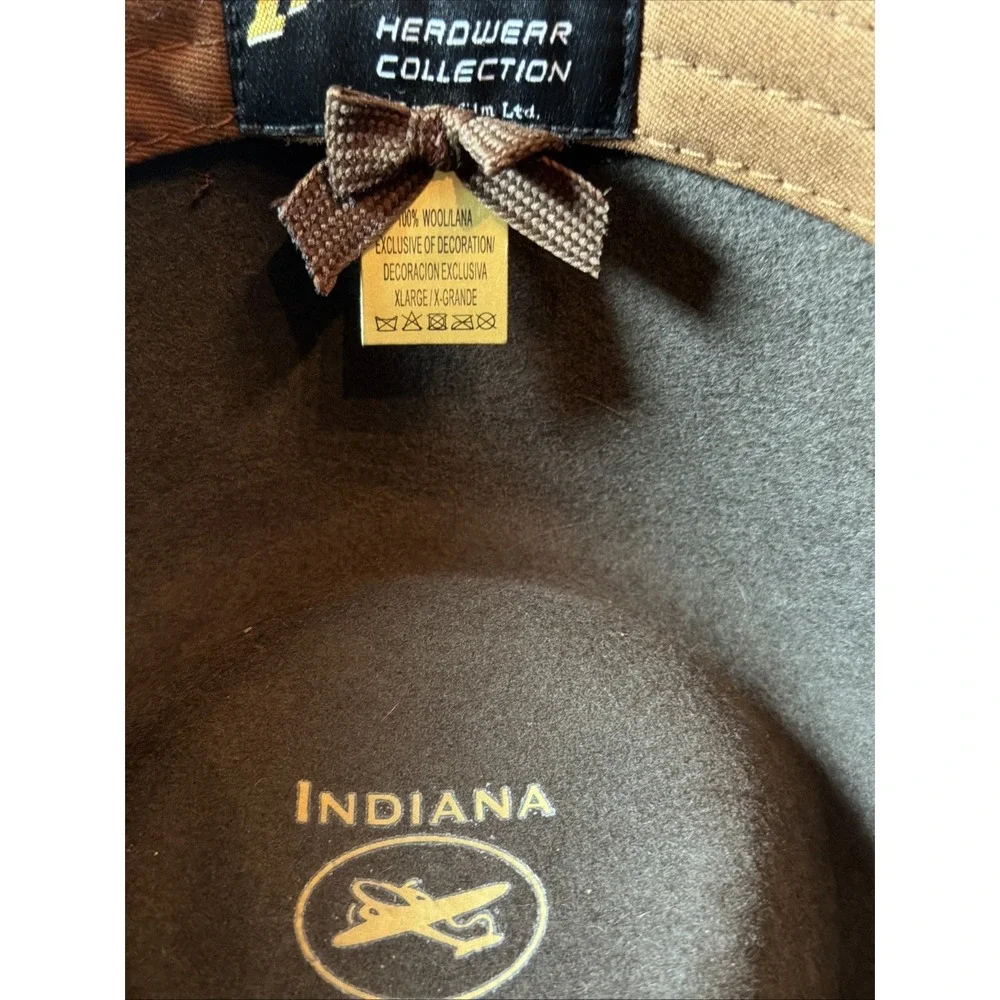 Indiana Jones 100% Wool Hat Dorfman Pacific Collection Size XL Brown
